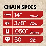 Oregon 3-Pack Chainsaw Chain 3/8" LP .050" 14" Bar 50 Drive Links view 3