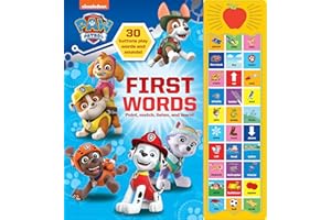 PAW Patrol Chase, Skye, Marshall, and More! First Words 30-Button Sound Book Great for Early Learning PI Kids