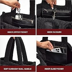 Like Dreams Large Sherpa Tote Bag, Inner Pocket