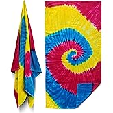 Royal Comfort One of a Kind Tie Dye Beach Towels Done by Hand. [Two Towels] The Real Deal! Don’t Settle for Printed TIE DYE! 30x60 11.5 LBS per dz Weight Beach Towel. 100% Cotton as Towels Should be!