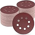 POTUINOM 100 PCS 5 Inch Sanding Discs 320 Grit, Round Hook and Loop Sandpaper for Random Orbital Sander