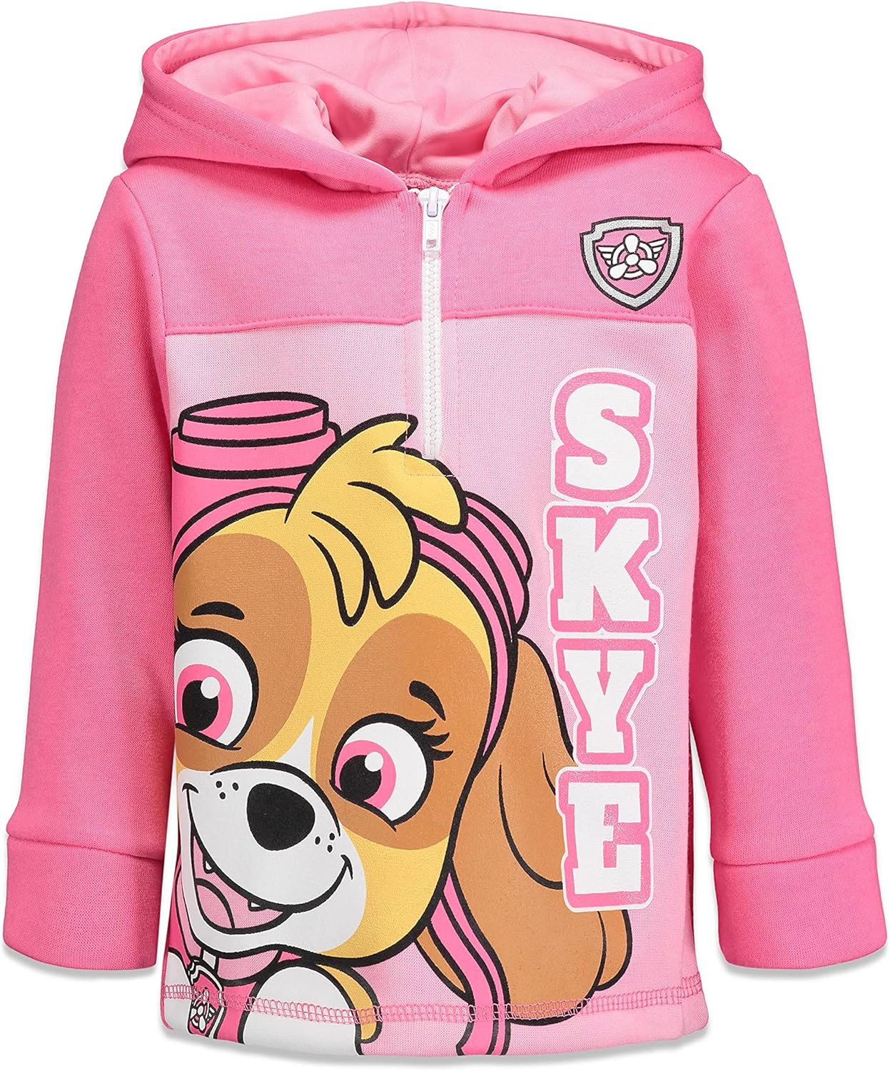 Nickelodeon Paw Patrol Skye Half-Zip Fleece Pullover Hoodie: Clothing