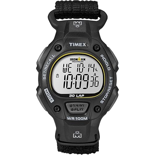 Timex Men's TW5M12600 Ironman Classic 30-Lap Black/Lime Resin
