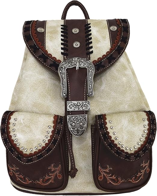 Western Style Cowgirl Country Backpack Punk Buckle School Bag Travel