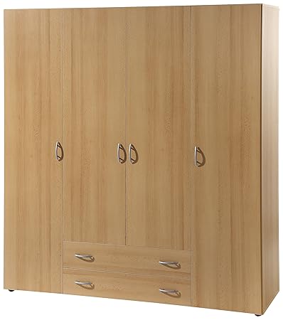 Stella Trading Base 4-türiger Kleiderschrank, Holz, buche, 52 x 160 x 177 cm