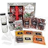 Thoughtfully Gifts, The Original DIY Hot Sauce Kit, Gift Set Includes 4 Skull Glass Jars, 2 Funnels, Seasonings, Gloves and R