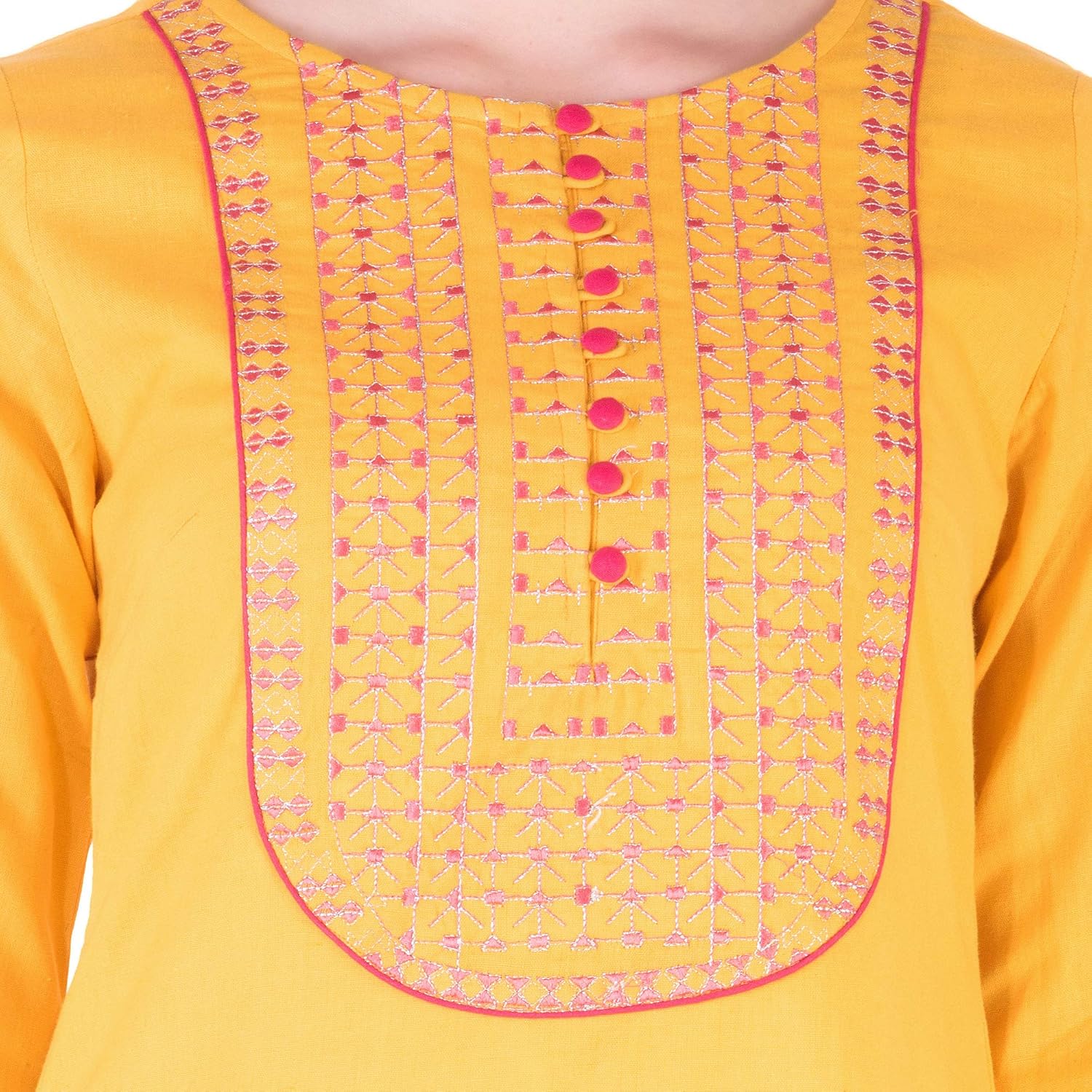 amayra women cotton straight embroidery kurti(white)