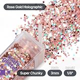 Hemway Rose Gold Holographic Glitter Shaker 110g Super Chunky Craft view 4