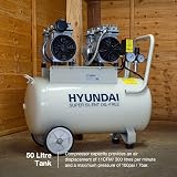 Hyundai 50L Portable Air Compressor 750W 2HP Oil Free Direct Drive 118psi view 4