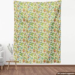 Ambesonne Mexican Fabric by The Yard, Traditional