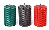 Beeswax Gifts 100% Beeswax Candles Set of 3 Colored