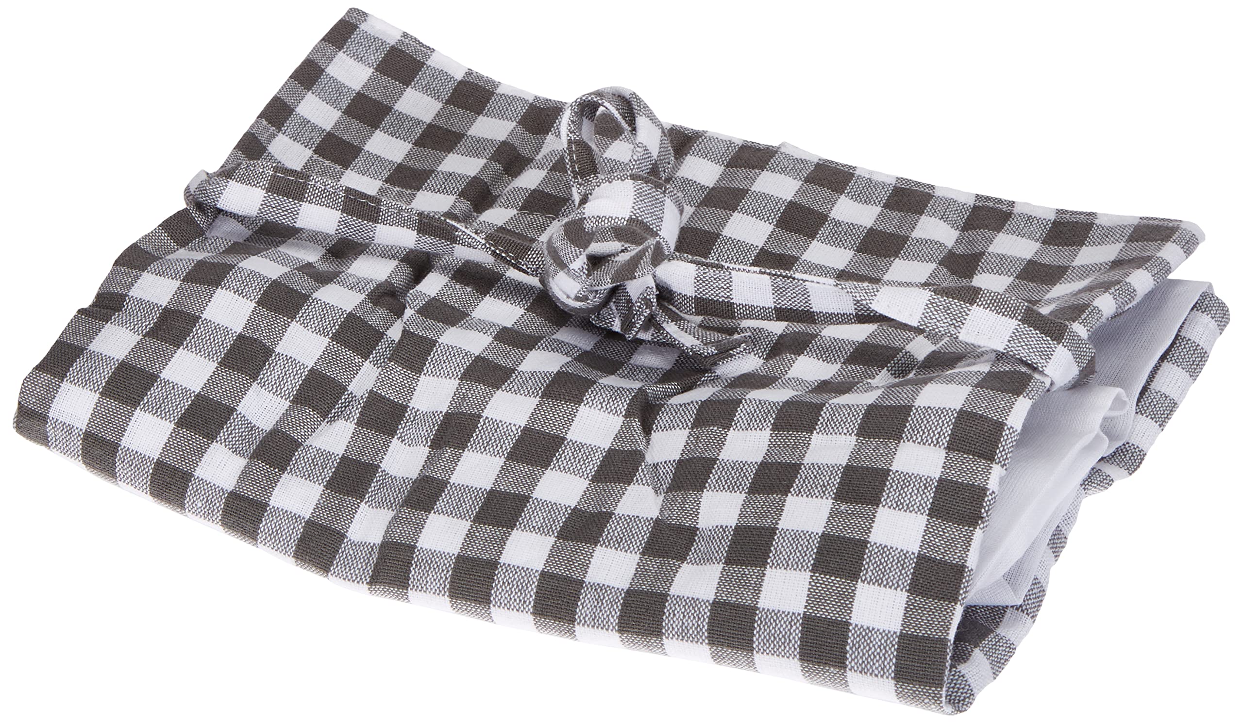 Soleil d'Ocre Half Curtain 45 x 90 cm Grey Gingham 100% Cotton, 45 x 90 cm
