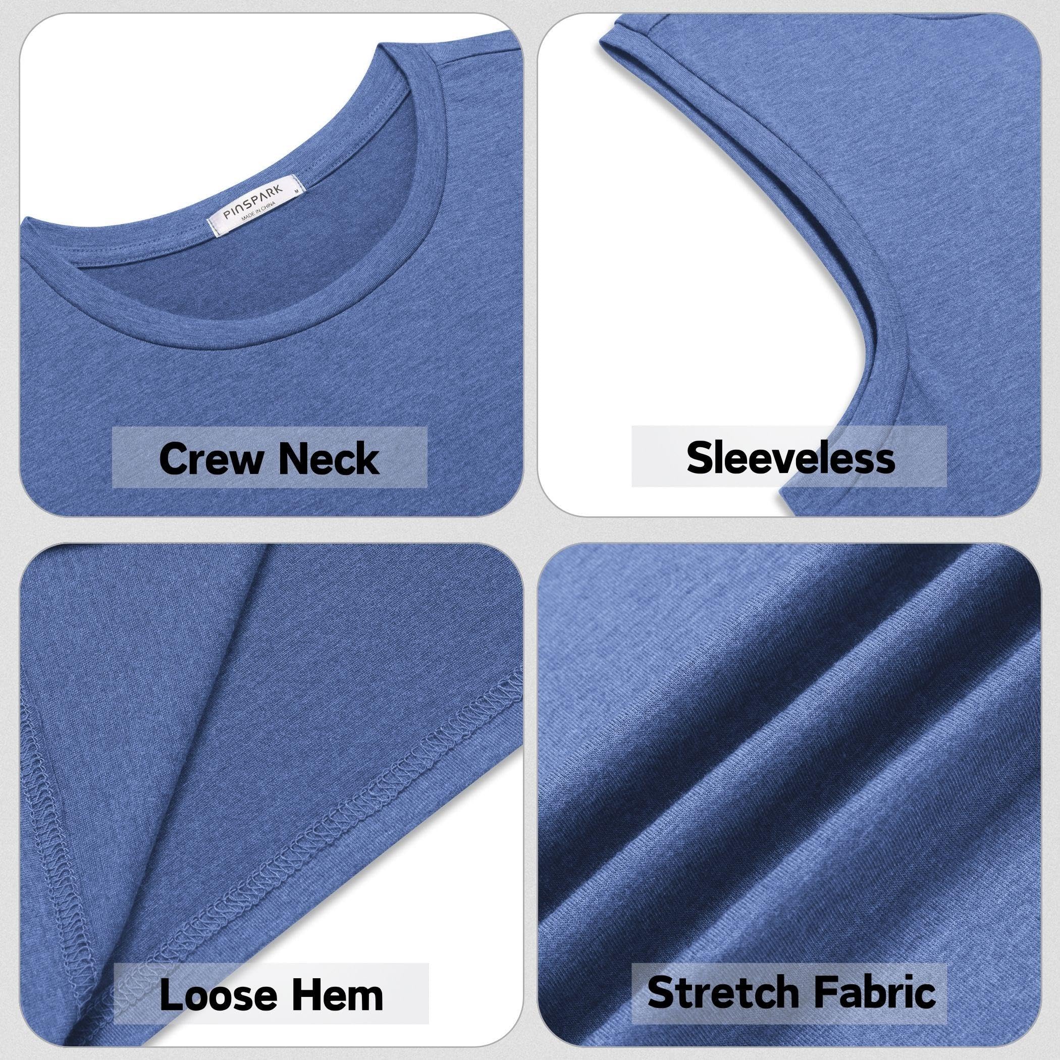 PINSPARK Men's 3 Pack Workout Tank Tops Gym Sleeveless Shirts Quick Dry Training Muscle Shirts for Men