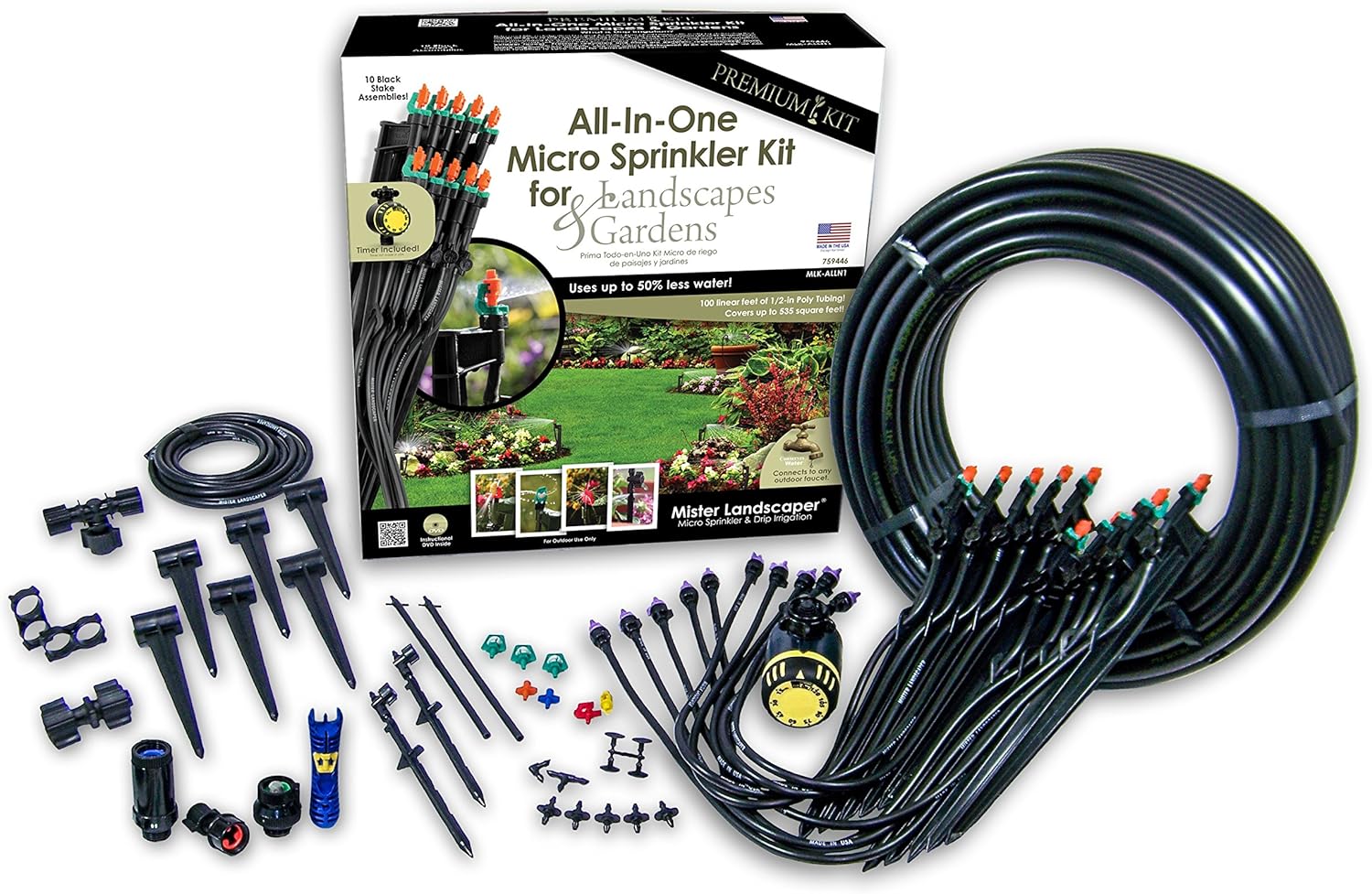 Mister Landscaper Premium All-in-One Micro Sprinkler Kit for Landscapes & Gardens