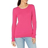 Amazon Essentials Women's Lightweight Long-Sleeve Cable Crewneck Sweater (Available in Plus Size)
