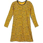 Mightly Girls' Basic Long Sleeve T-Shirt Dress | 95% Organic Cotton, Colorful T-Shirt Dress for Kids, School, Parties & Play