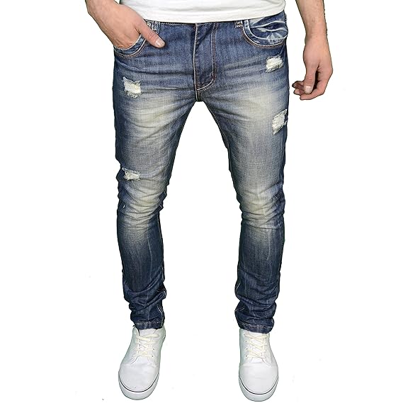 mens slim fit distressed jeans