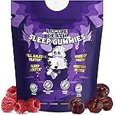 LITTLE DEATH Deep Sleep Gummies, 60 Pcs. – 50 mg. Magnesium, Ashwagandha, Chamomile, Vitamin B6 – Raspberry Flavor – Melatonin Free, Sugar Free, Vegan, Made in USA