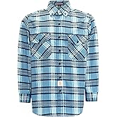 BOCOMAL FR Shirts for Men Printed Plaid Flame Resistant NFPA2112/CAT2 6.5oz Lightweight Fire Retardant Shirt