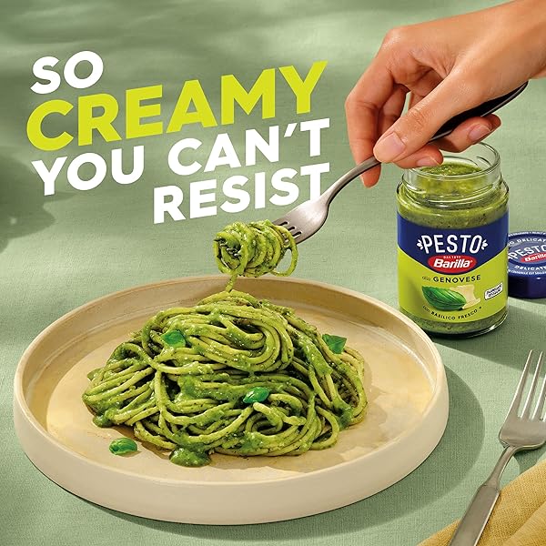 BARILLA CREAMY GENOVESE PESTO WITH ITALIAN BASIL PASTA SAUCE AND SPREAD