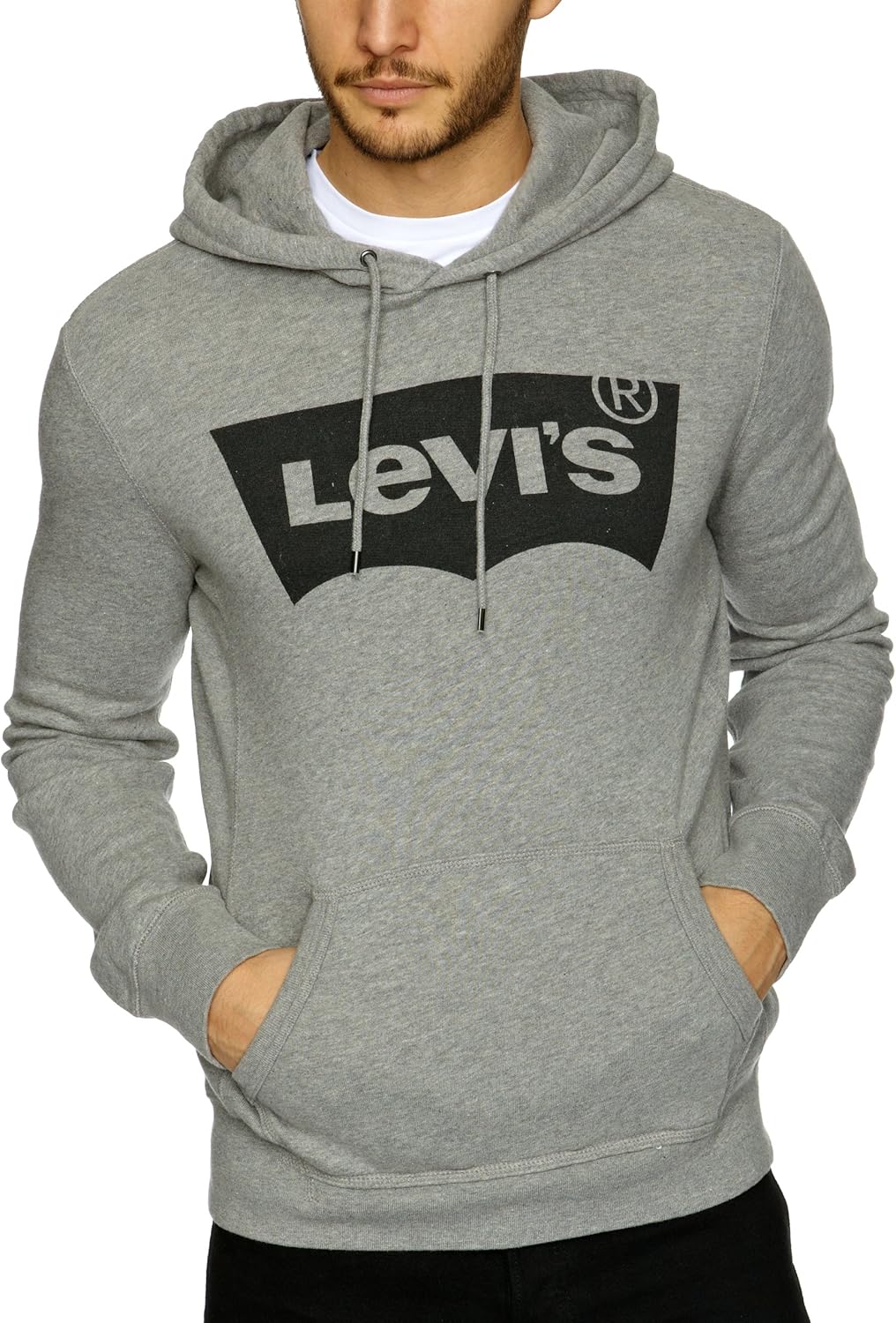 Levi's Logo Graphic Drawstring Pullover Men's Jumper Storm Cloud