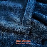 EHEYCIGA Fleece Blanket Navy Queen 220x240cm Soft Flannel Throw view 2