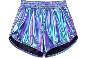 Perfashion Girls Metallic Shorts Sparkly Shiny Hot Pants Gold/Silver/Pink Outfit