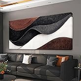 QSQ Large Abstract Wall Art For Living Room Black And White Canvas Art Wall Decor Painting Brown Maximalist Artwork Picture For Bedroom Modern Home Office Aesthetic Wall Decor 29 X 58 In