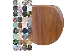 Sanilo Soft Close Toilet Seat ROUND, Quiet and Slow Close Lid and Seat, Strong Bumpers and Hinges, Mahogany