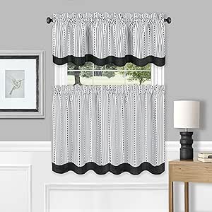 ACHIM Lana 14 in. L Polyester Window Curtain Valance in Tan LAVL14TN12 - The Home Depot