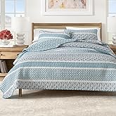 Great Bay Home 2-Piece Reversible Blue Twin/Twin XL Quilt Comforter with 1 Sham | Lightweight, All-Season, Cozy, Modern Bedspreads | Paisley Coverlet Sets | Kadi Collection