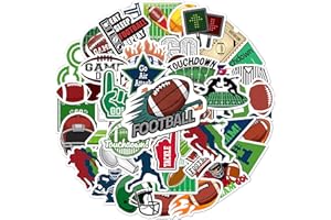 BEATRI Football Stickers Pack – 50PCS Waterproof Vinyl Sports Stickers for Kids, Teens, Coaches, Football Fans – Helmet Laptop Water Bottle Scrapbook Decor