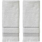 SKL Home Casual Fringe Hand Towel Set, White