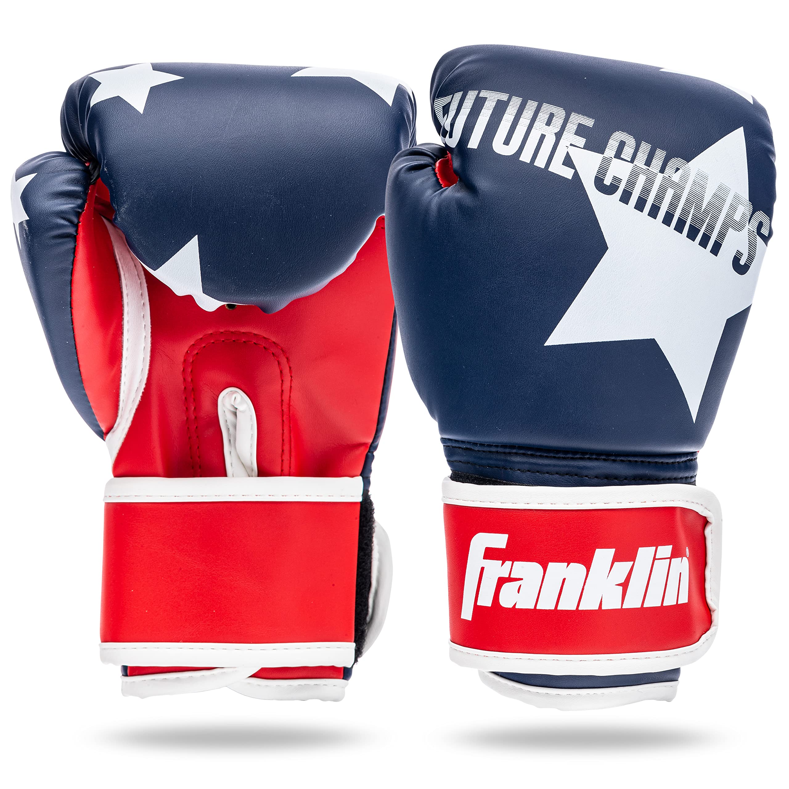 Franklin Sports Kids Boxing Gloves Set - Future Champs Youth Training Boxing Gloves for Kids Ages 5-8 - 6 Ounce - Boys + Girls - Red + Blue Pair
