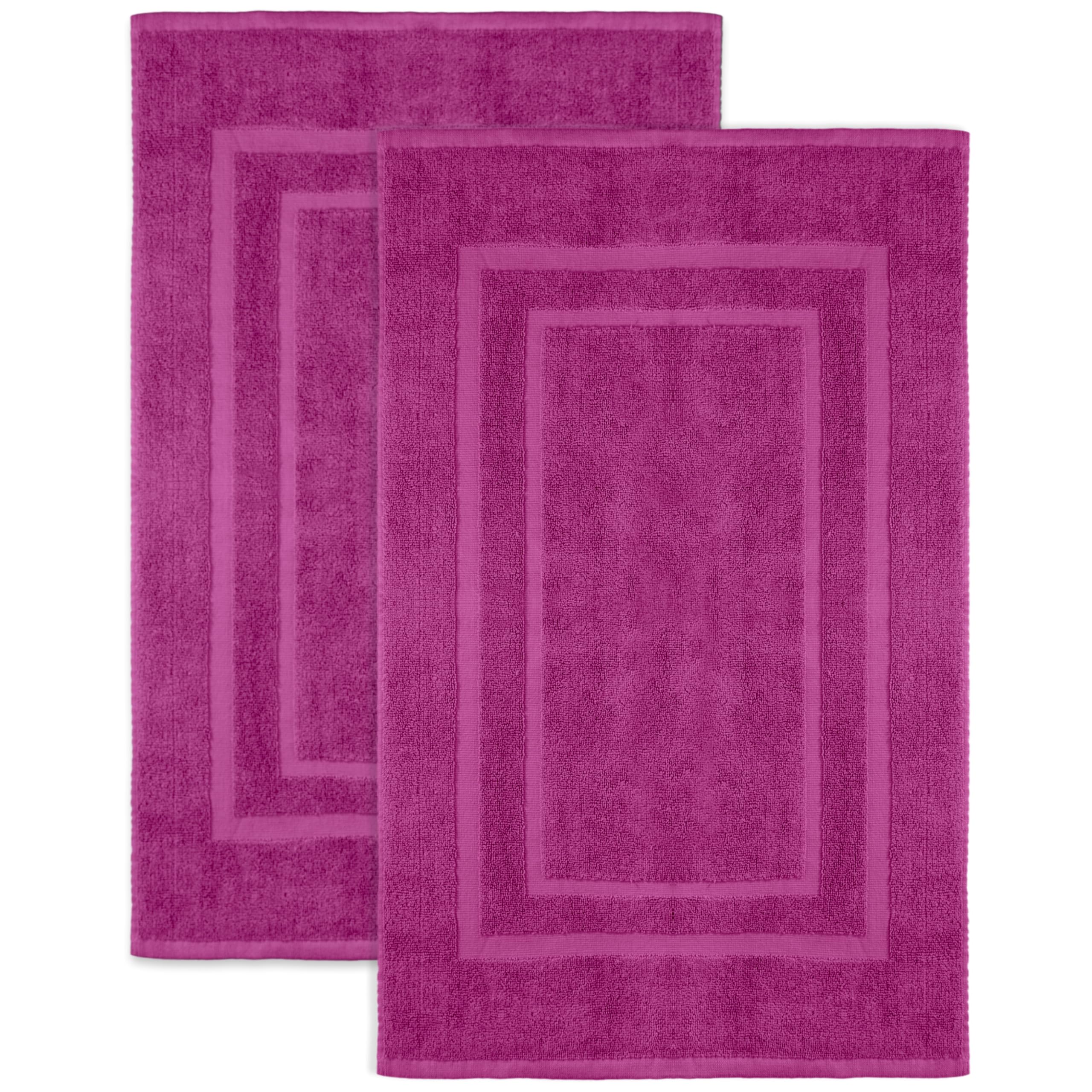 NatureMark Pack of 2 Terry Towelling Bath Mats, 50 x 80 cm, 100% Cotton, Pink — image 1