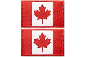 Anley Tactical Canada Flag Embroidered Patches (2 Pack) - 2"x 3" Canadian Flag Military Uniform Sew On Emblem Patch - Loop & 