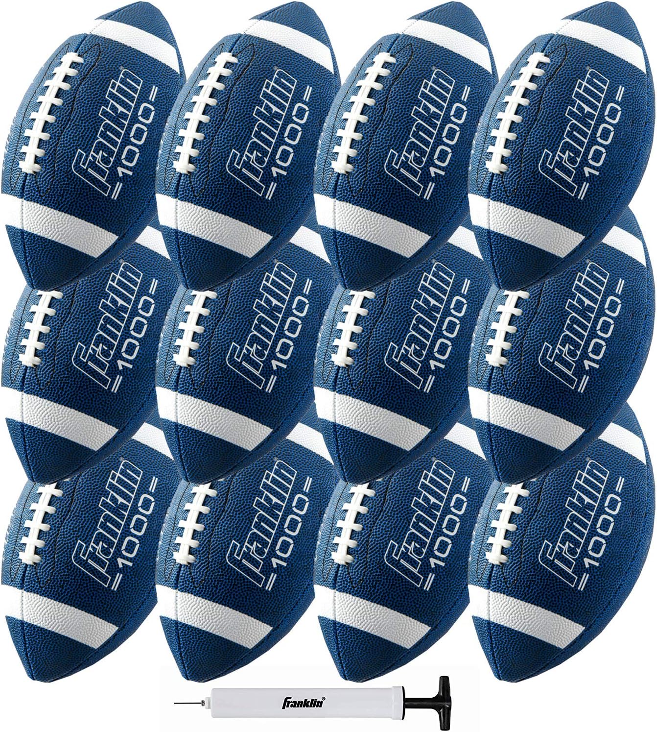 Franklin Sports Junior Size Football - Grip-Rite Youth Footballs - Extra Grip Synthetic Leather Perfect for Kids - 1 Pack Inflated - 12 Pack Deflated with Pump : Sports & Outdoors