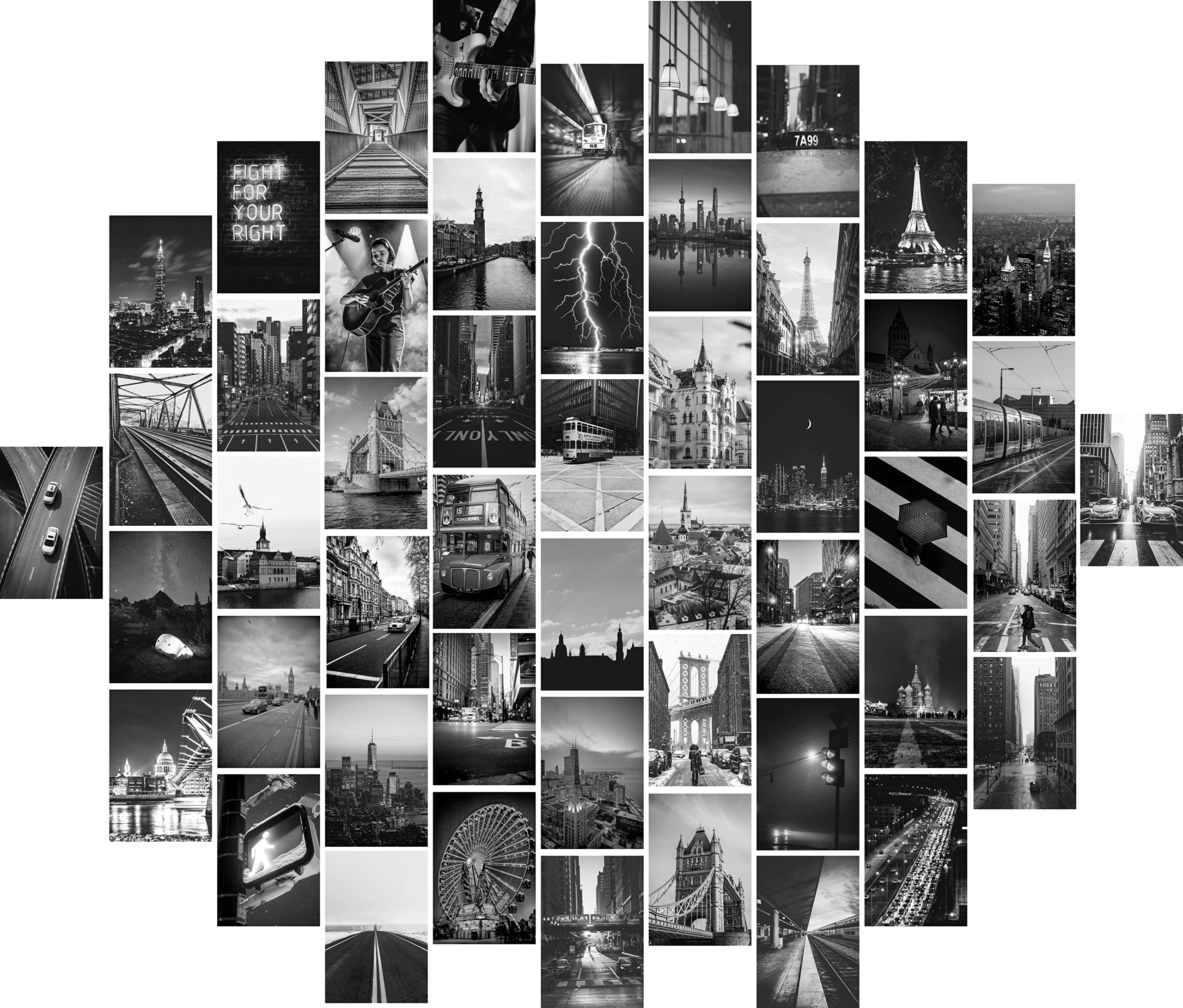 通用 Collage Kit - Black White Wall Collage Kit Aesthetic Pictures, 50 Set 4''x6'' Wall Dorm Room Decor for Grils Boy,Dorm Photo Display, VSCO Posters for Bar.