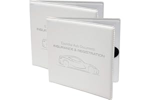 Autostyle Car Insurance and Registration Card Holder - Premium Wallet for Important Automobile Documents, White, 2 Pack
