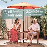 VonHaus Parasol 2M Burnt Orange with Hand Crank Tilt UV30+ Protection view 4