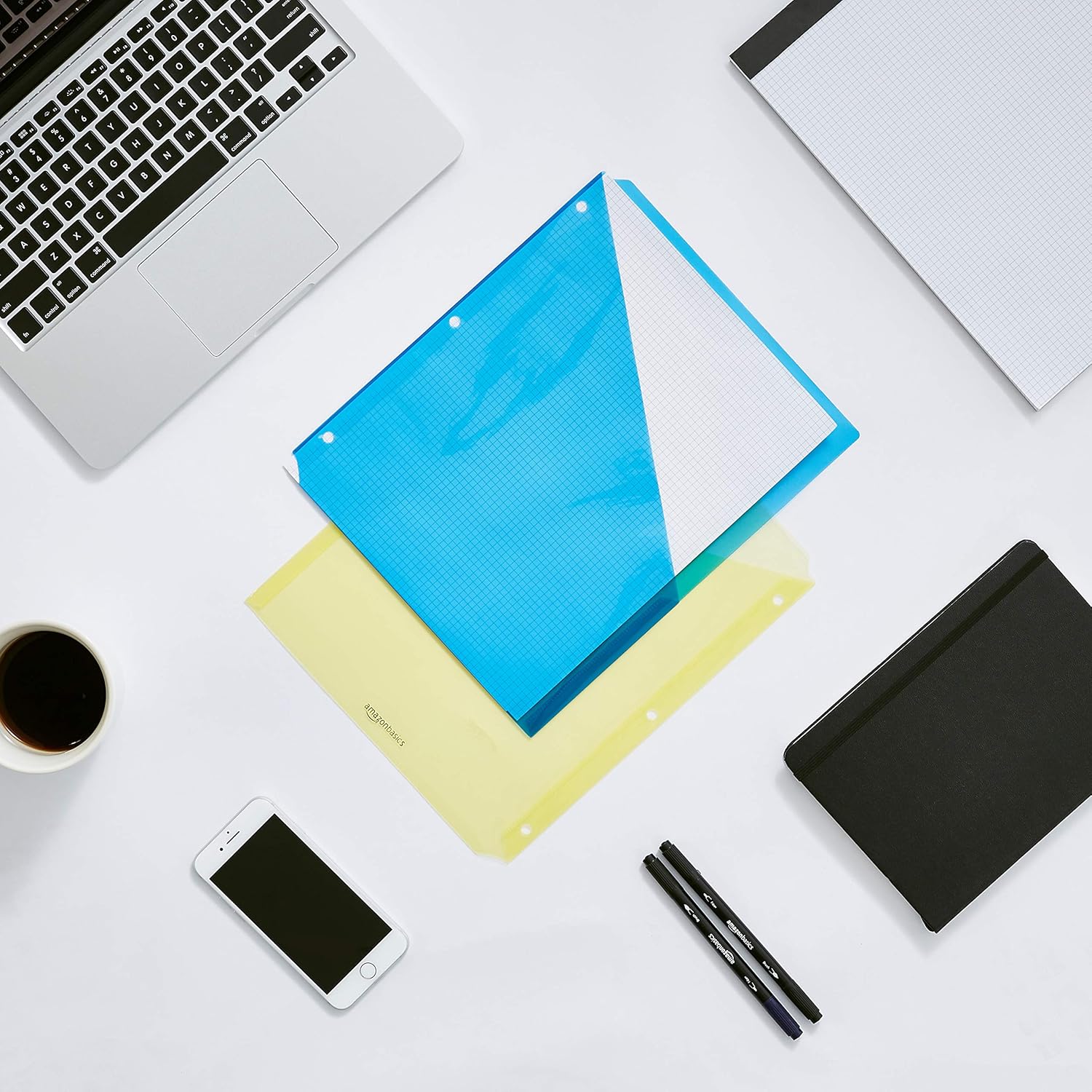 Basics Binder Organizer Poly Jacket, 3 Hole Punch, Assorted Colors, Pack of 25 : Office Products