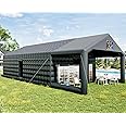 Albott 39x20x14 FT Large Black Inflatable Nightclub Tent for Adults with Pavilion Rest Area, Black Inflatable Night Club Gazebo with Dual Side Doors & Logo Area for Wedding, Birthday, Backyard Events