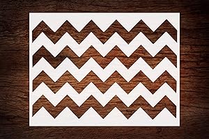 STENCILAIR Reusable Chevron Lines/Pattern Stencil 11" x 8.5" - Custom, Modern Design for Trendy Crafts