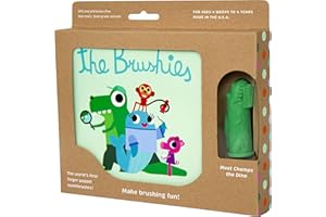 The Brushies Chomps The Dino Baby & Toddler Toothbrush & Storybook Set/Dental Item and Book/Youth Tooth & Gum Care/Ages 4 Weeks to 4 Years