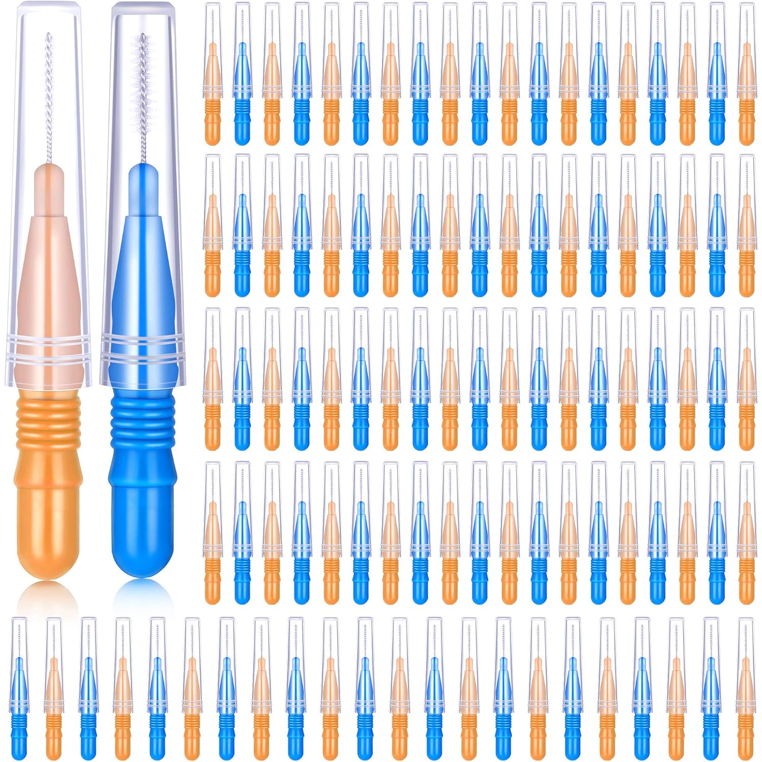 100 Pieces Interdental Brush Toothpick Dental Tooth Flossing Head Oral Dental Hygiene Interdental Brush Dental Flosser Toothpick Cleaners Tooth Cleaning Tool : Beauty
