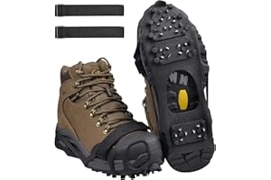JOGFFDE Ice Cleats for Shoes and Boots,Ice Snow Traction Cleats 28 Grippers Traction Cleats Crampon Silicone Non Slip Shoe Cleats for Ice and Snow