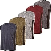 Essential Elements 5 Pack: Men's Active Quick-Dry Athletic Workout Training Gym Muscle Sleeveless Tank Top
