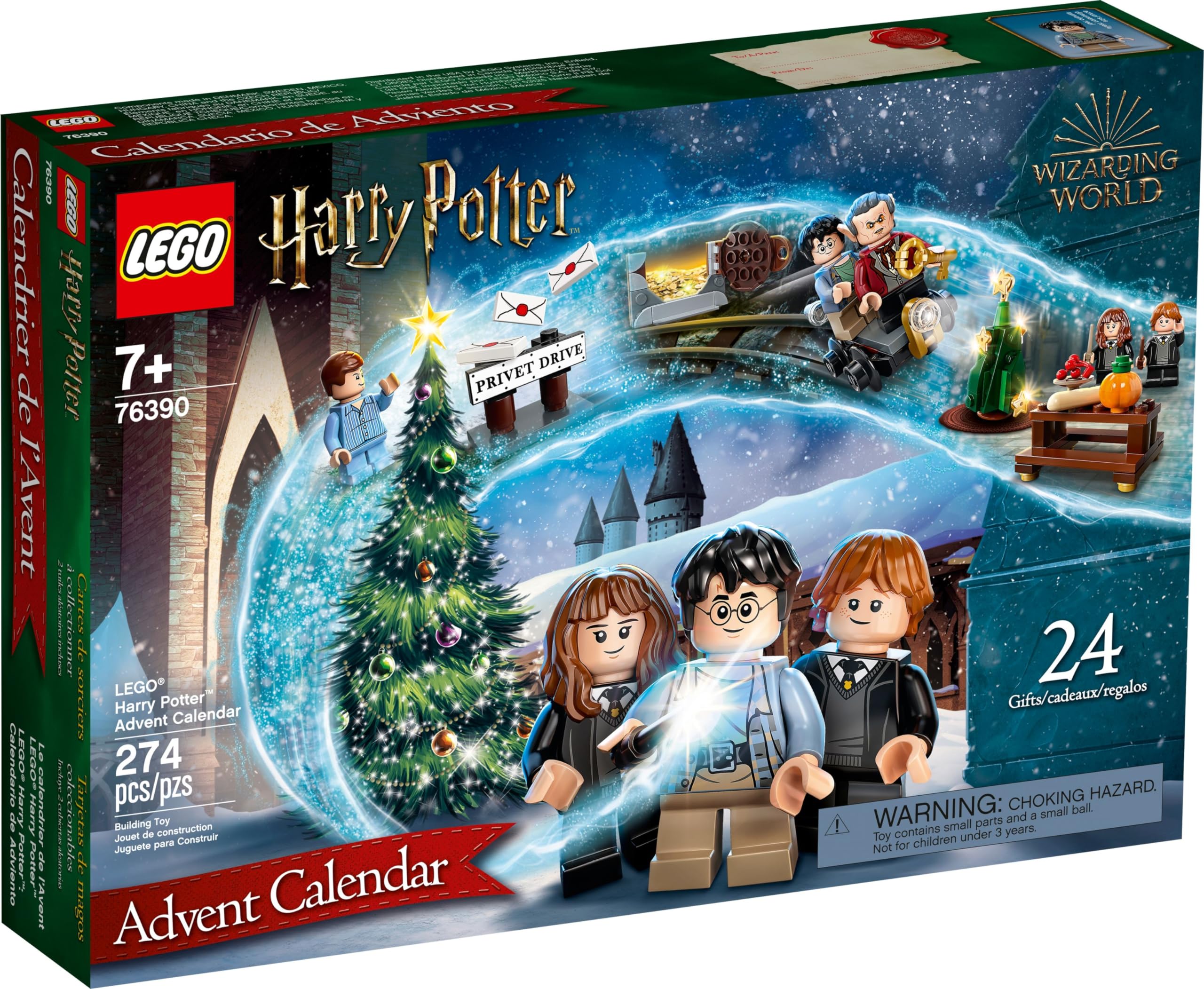 LEGO 76390 Harry Potter Adventskalender 2023 Toy Set with 6 Mini Figures and Game Board for Children from 7 Years