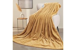 CURECURE Heated Blanket Full Size 72"x84", Soft Warm Faux Rabbit Fur Electric Blanket with 6 Heating Levels, 10 Hours Auto-Shutdown, Fast Heating, Home Use, Machine Washable, Gifts for Adults, Khaki