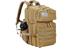 LHI Military Tactical Backpack for Men and Women 45L Army 3 Days Assault Pack Bag Large Rucksack with Molle System
